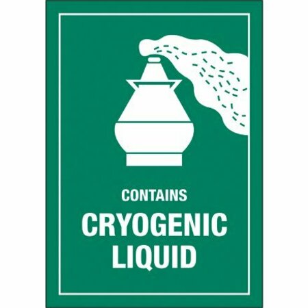 BSC PREFERRED 3 x 4 1/4'' - ''Contains Cryogenic Liquid'' Labels S-8250